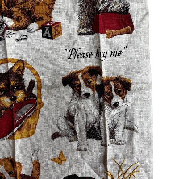 Kay Dee pure linen kitchen tea towel dog lovers love dogs puppies novelty print - Picture 4 of 9